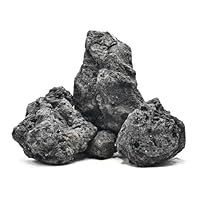 KINGRUI Schwarze Lavasteine Natur Vulkanstein 6–15 cm für Aquarium Aquascaping, Garnelenbecken, Terrarium & Dekoration – 2,3 kg (4 Stück)