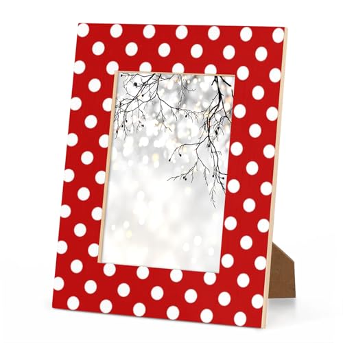 cfpolar White Polka Dot Red 4x6 Picture Frame, Solid Wood Photo Frame Fits to 4x6 inch Photos, High Definition Acrylic Picture Frames for Tabletop & Wall Display Home Decor Frame by cfpolar - Image 8