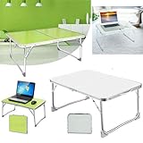 Mesa plegable para portátil, mesa de piso bajo para desayunar, juego de lectura en el dormitorio, sala de estar, niños, adultos/estudiantes, sin montaje, color blanco