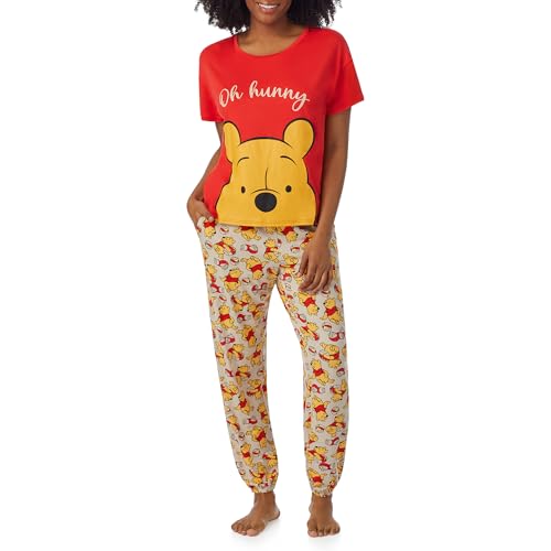 Image of Richard Leeds International Womens 2 Piece PJs Set - Disney | Hello Kitty | Snoopy - Short Sleeve Top & Jogger Lounge Sets
