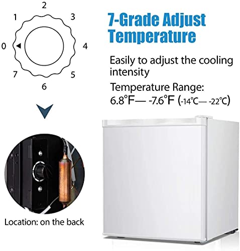 Antarctic Star Compact Chest Upright Freezer Single Door Reversible Stainless Steel Door, Compact Adjustable Removable Shelves For Home Office, 1.1 Cu.white #TOP4