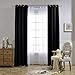 NICETOWN Black Out Curtains for Bedroom 84 inches Long - Light Reducing Thermal Insulated Solid Grommet Curtains/Panels/Drapes for Living Room (Set of 2, W52 x L84)