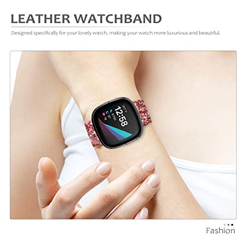 VILLCASE Pulseiras de Relógio de Couro Pulseira de Relógio Com Glitter Bling de Liberação Rápida Com