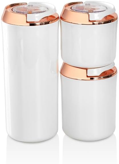 Vip Ahmet Lüks Yuvarlak Vakumlu Saklama Kabı, Beyaz 1250 Ml +700 Ml + 400 Ml