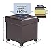 SONGMICS 15.7 Inches Storage Ottoman, Padded Folding Footrest, Chest with Lid, Solid Wood Feet, Space-Saving, Holds up to 660 lb, Brown ULSF14BR