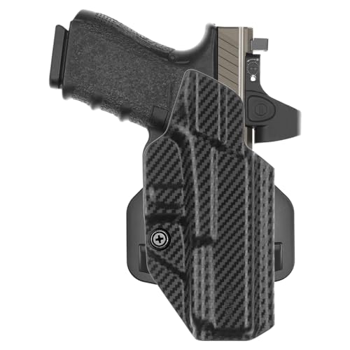 Tulster OWB Range+ Paddle Holster in Right Hand fits: Glock 17/22 / 31/47 | Optic Cut Outside The Waistband Open Carry Kydex Paddle Holster - Tulster