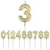IBLESSU Number 3 Birthday Candles - Cake Candle Cupcake Candle Topper Decoration for Anniversary Bir