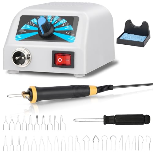 Kit Pirograbador de Madera 60W, 30 Puntas Reemplazables,Temperatura Ajustable de 100 °C a 800 °C,Pirografo para Madera para Principiantes y Aficionados a la Pirograbación