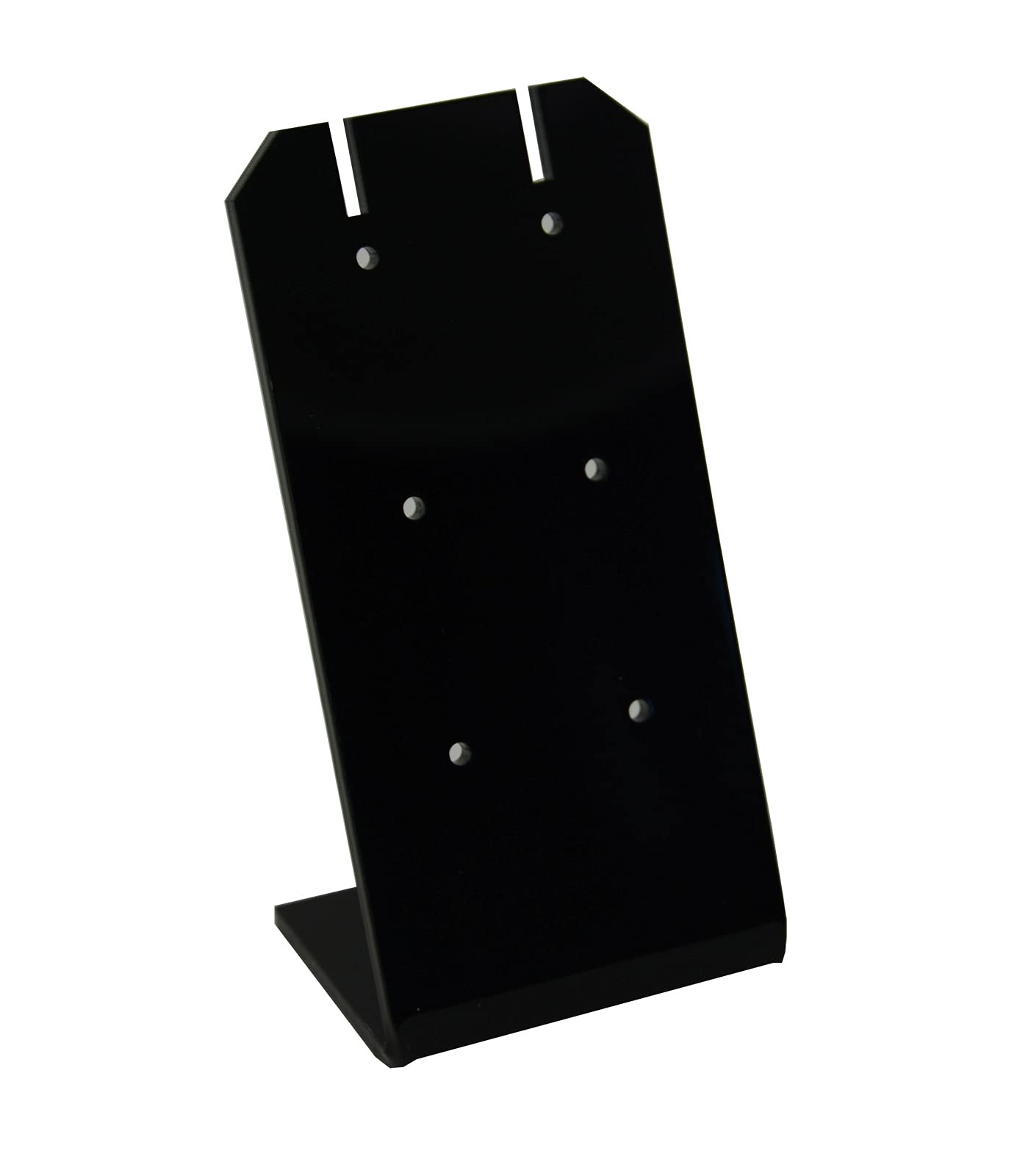 Box Displays Acrylic 8 Notch Combination Drop Stud Earring Stand Professional Display (Black, Pack of 4)
