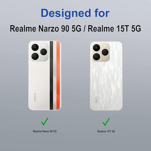 Image of amazon basics Back Case Cover for Realme Narzo 90 5G | Magnetic Case with Built-in Metal Ring | Supports MagSafe Charger, Wallet & Car Mount | Shockproof Hybrid PC + TPU | Blue