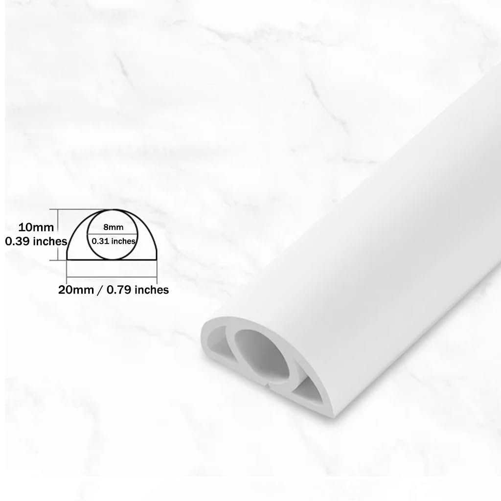 Escondecables De Esquina Autoadhesivo para Oficina, Protector De Cables Flexible De PVC Blando, Fácil De Cortar, Canal Interior: 8 Mm / 0,31 Pulgadas(Negro,10M)