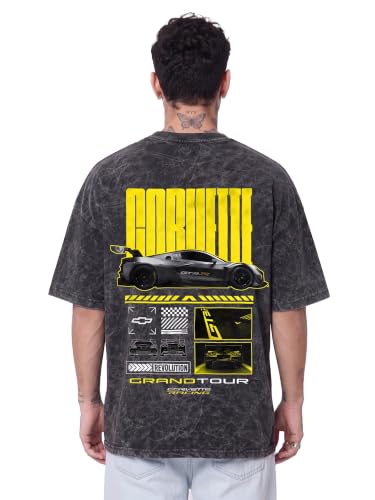 Buy fanideaz Mens Oversized T Shirt 240 GSM Acid Wash Back Printed Aesthetic Baggy Drop Shoulder Stylish Premium Branded Fit_0026B_L_Black at Amazon.in - Image 2
