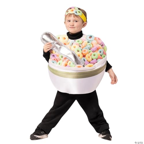Rasta Imposta Cereal Bowl Costume with Spoon, Unisex Children, Size 3-6 Years White