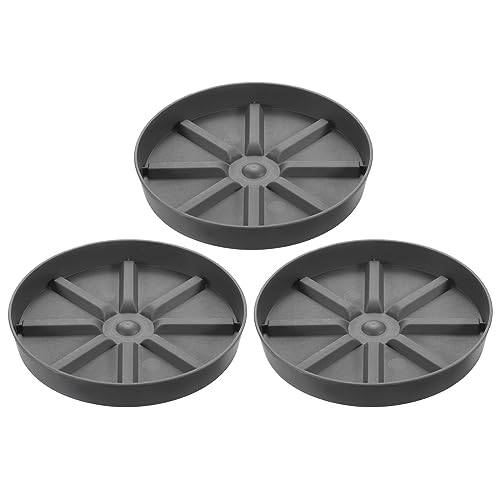 PATIKIL Plant Pot Saucers 10.5 Inch, 3 Pack Plastic Round Plant Pot Thicker Flower Drip Tray for Indoor Outdoor Gray
