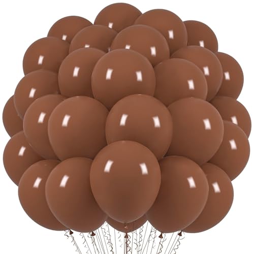 Image of Voircoloria Coffee Brown Balloons, 66pack 12inch Tan Latex Party Balloons for Wedding, Birthday, Graduation, Bridal Shower, Baby Shower, Gender Reveal, Anniversary, Bachelorette Party Decorations