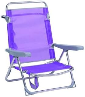 Alco 607ALF-0127 Silla/Cama Playa fibreline con asa, Lila, 71x65x15.5 cm