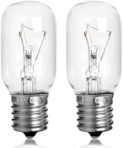2pcs Microwave Bulb GE WB36X10003-125V 40W Microwave Oven Light Bulb for GE LG Frigidaire Kenmore Microwave, Universal Type Stove Light Lamp Replacement E17 Base Socket Applications