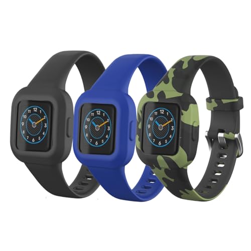 Bands for Garmin Vivofit jr 3 Camouflage Patterns for Children Kid's Boys Girl,Replacement Silicone Sport Watch band Junior 3 Adjustable Soft Straps Vivofit jr. 3 Fitness Tracker (Black/Deep blue/Camouflage(Army green))