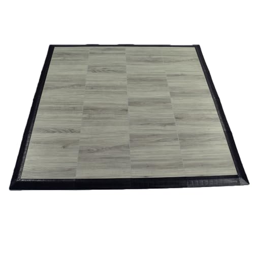 Greatmats Portable Dance Floor 4x4 Ft Kit, Wood Grain Vinyl Tap Dance 16 Pack (Dove Gray)