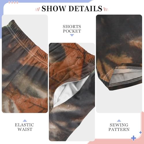 Camouflage Maple Leaf Boys Long Pants Soft Trousers Elastic Waist Kids Lounge Bottoms with Pockets S-XL4