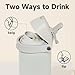 24 oz Insulated Water Bottle with Straw: Meoky Stainless Steel Metal Water Bottle with 2-in-1 Lid - Leak Proof, Cold for 24 Hours, Protective Silicone Base, BPA-Free for Sports Travel Car, Ivory