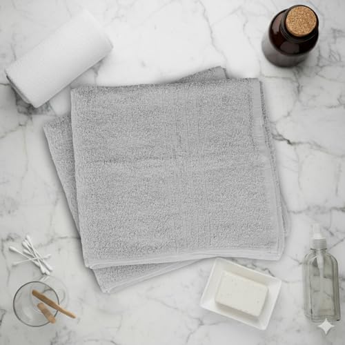 TOALLA_ Bath Towels_27x54_Pk 12_Light Grey Bath Towels (12-Pack, 27W X 54 L Inches) Light Grey Color- Cotton Towel for Gym, Bath, Spa, Shaving, Shampoo, for Daily use, Large by TOALLA - Image 7