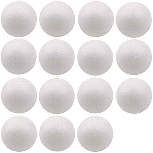 FFchuanhe 12 Pack Craft Foam Balls 3 Inch Polystyrene Foam Balls for School Project Weddings Christmas Home Decoration. White