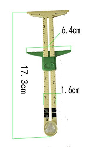 image for HONEYSEW 5-in-1 Sliding Gauge Measuring Sewing Ruler Tool with Free 1p