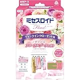 ミセスロイドフローラル 白元アース 衣類防虫剤 ウォークインクローゼット用3個入 香り付き フローラルブーケの香り 1年間有効 収納空間のダニよけ効果付き 消臭