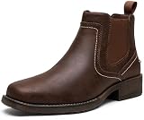 Jousen Men‘s Chelsea Boots Square Toe Slip On Ankle...