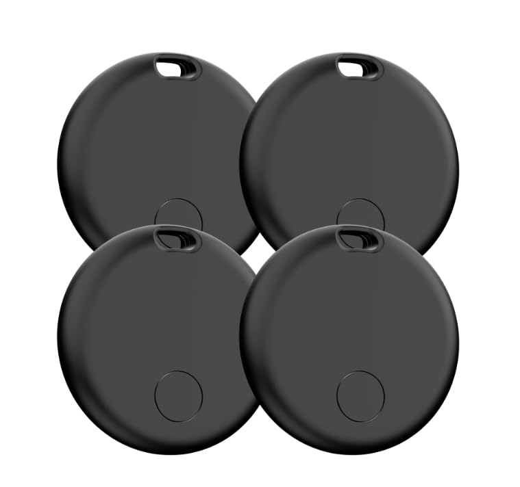 Find My Locator Find Anti-Loss Device Global Remote Tracking, Only Applicable to iOS, Elderly Children Pet Positioning Tracker Anti-Lost, 4 Pack Black