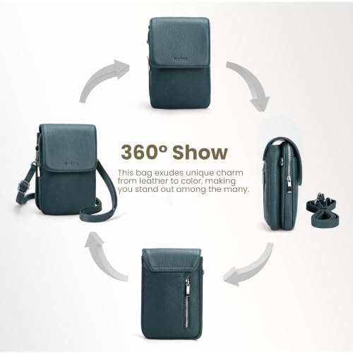 Image of befen Genuine Leather Crossbody Bags for Women, Cell Phone Cross body Purse Bag with RFID Blocking Card Slots