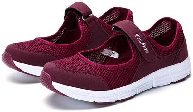 missfiona Womens Hollow Out Granny Walk Shoes Breathable Soft-Soled Mary Jane Flats Dance Shoes - Image 2