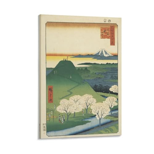 歌川広重 名所江戸百景 グッズ 浮世絵 ポスター (2) ホーム装飾 パネル 壁アート 現代壁掛け 絵画 版画 芸術作品 インテリア16x24inch(40x60cm)