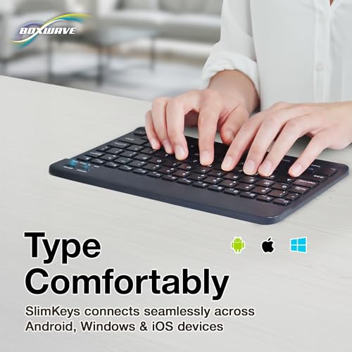 Image of BoxWave Keyboard Compatible with Infinix Note 50X 5G - SlimKeys Bluetooth Keyboard, Portable Thin with Chiclet-Style Keys - Jet Black