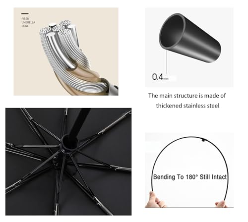 Erised'S Bifrost EB7-0031-49-US1 Travel Folding Umbrella Automatic Open/Close Handle Coating Layer Fabric Blocking/Portable Golf/Car Compact Umbrella/Lightweight Small Backpack/Rain Sun Anti Upf 50 Uv Protection 99.9% /Men Women Kids thumb #5