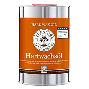 OLI-NATURA Hardwax Olie, allergievriendelijk getest, voedselveilig gecertificeerd, 1 liter, kleurloos – natuurlijk