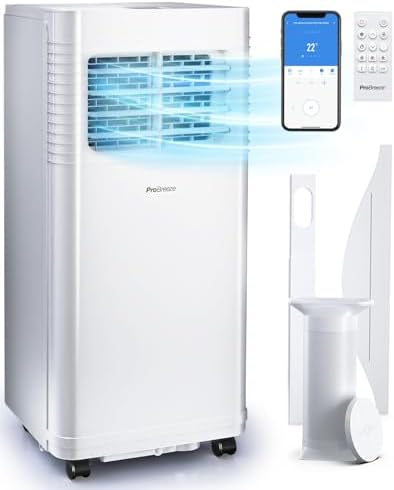 Pro Breeze 4-in-1 Smart Portable Air Conditioner 5000 BTU with Wifi, Remote Control, 24 Hour Timer & Dual Window Venting Kit Included - Powerful Air Conditioning Unit for Home
