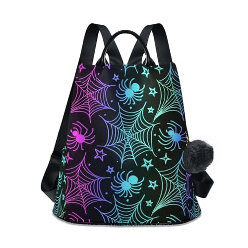 Sac à dos pour femme motifs araignées fluo idéal pour vos randonnées et nuits de camping