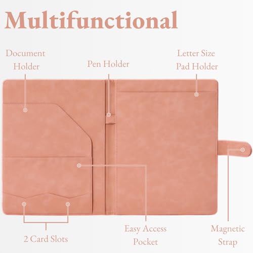 image for Mymazn Padfolio Portfolio Binder, Faux Leather Interview Resume Folder
