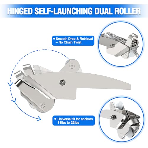Rouleau d'ancrage d'arc auto-lançant double rouleau inox marine - 6