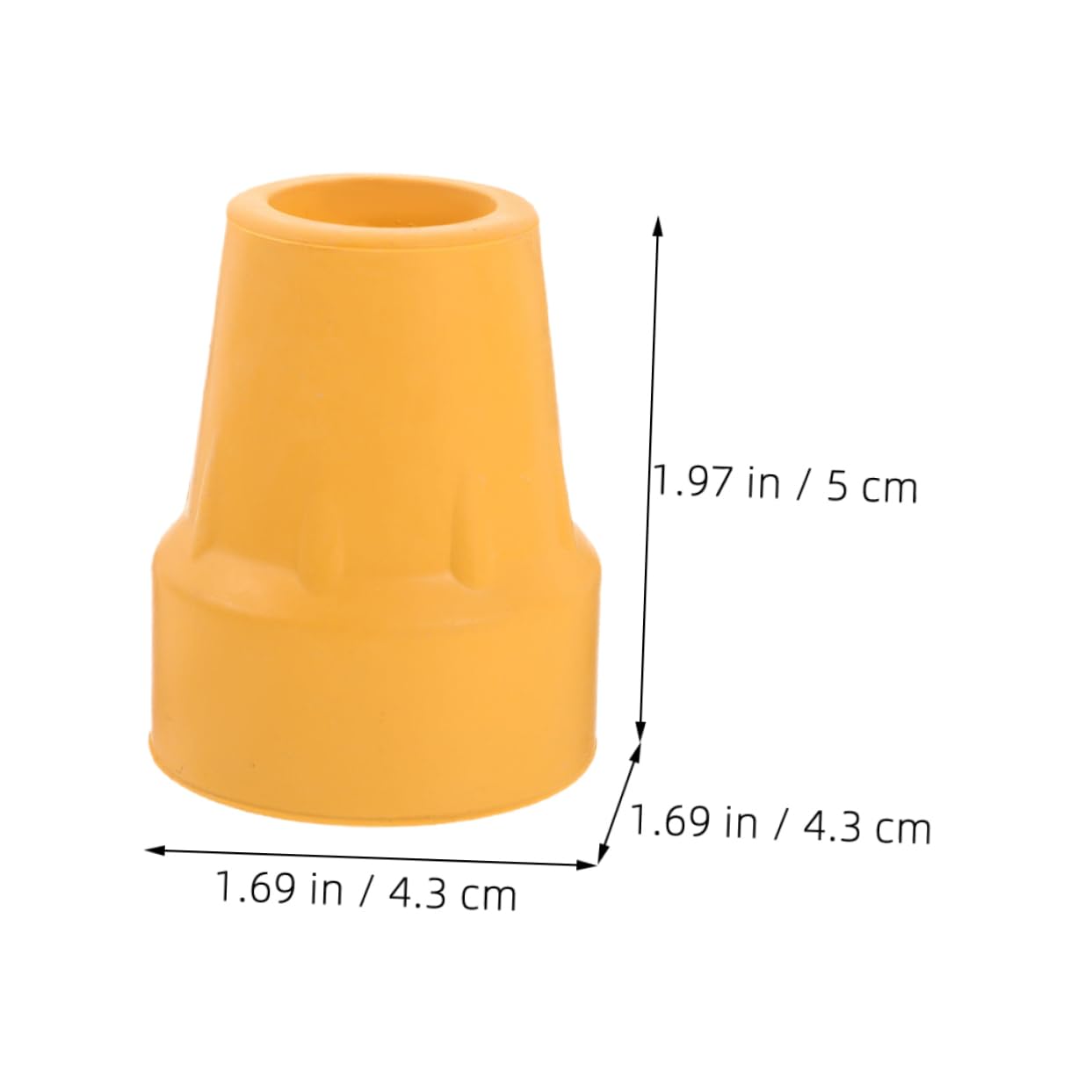 BUTIFULSIC 2pcs Walking Stick Pole Tip Replacement Crutch Tips Trekking Poles Anti-Skid Tip Rubber Yellow Rubber Tips for Walking Sticks