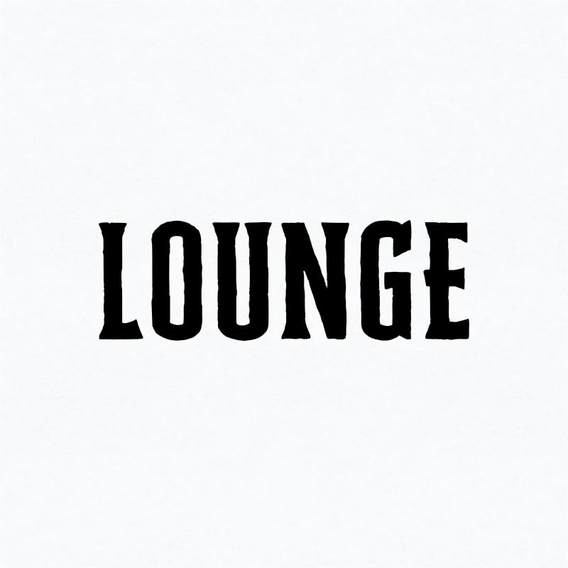 R2 WORKS カッティングステッカー ルームサイン ドアステッカー シンプル 英字 ヴィンテージスタイル TypeA LOUNGE ブラック