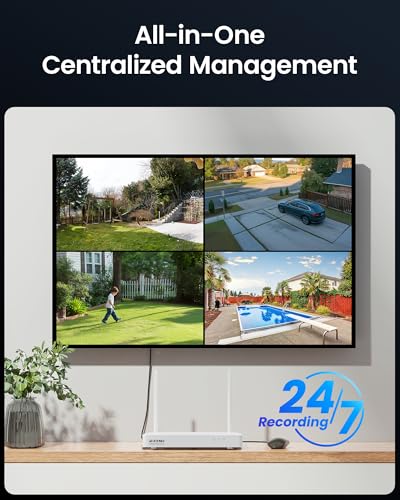 ZOSI AuroraLux 4K WiFi 6 Überwachungskamera Set mit 1TB HDD, 4X 8MP WLAN Kamera mit Echtfarben-Nachtsicht, F1,0-Blende, KI Personenerkennung, C186A