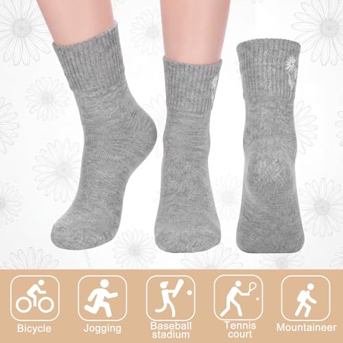 Image of Eurzom 10 Pairs Socks Womens Crew Elastic Ankle Length Cotton Socks Aesthetic Cute Lightweight Low Cut Gifts for Women