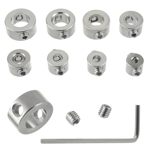 EPLZON 3/4/5/6/7/8/9/10mm 8 pièces butée de profondeur bague Positionneur de Foret localisateur HSS limiteur de profondeur, avec clé Hexagonale
