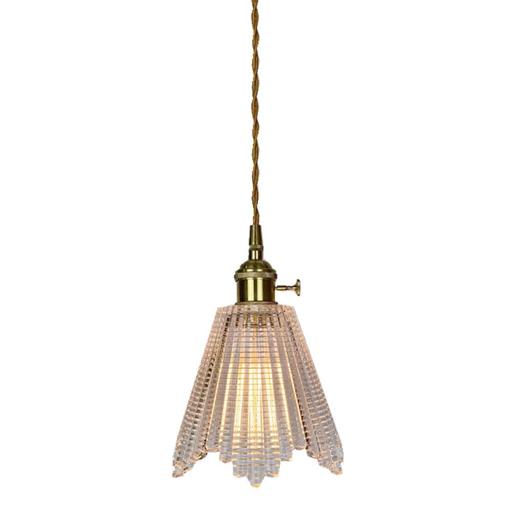 HXYSXHJUO Chandelier with Clear Glass Brass Pendant Ceiling Lights Fixtures Adjustable Length, for Bedroom Living Room Restaurant Kitchen Aisle Hallway