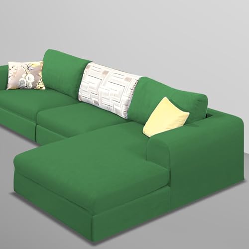 Image of Koza RHS 4 Seater L Shape Sofa Set for Living Room (Green Fabric) Premium Fabric Sofa