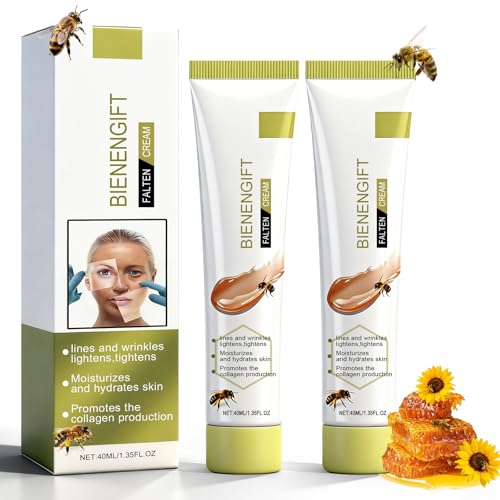 Crema Facial Con Veneno De Abeja 80g (2×40g),Antiarrugas Y Reafirmante Para Rostro Y Cuello,Hidratante Reparadora Antiedad,Para Todo Tipo De Piel