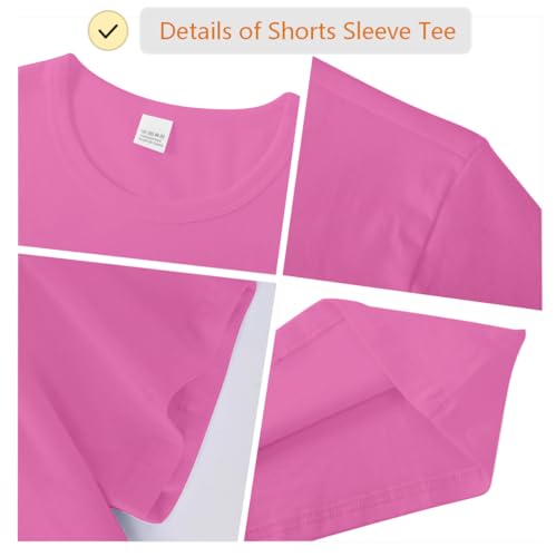 Image of Girls /Kids /Toddlers Crew Neck Cotton T-Shirts Short Sleeve Summer Basic Tops(Age 2-12Y)